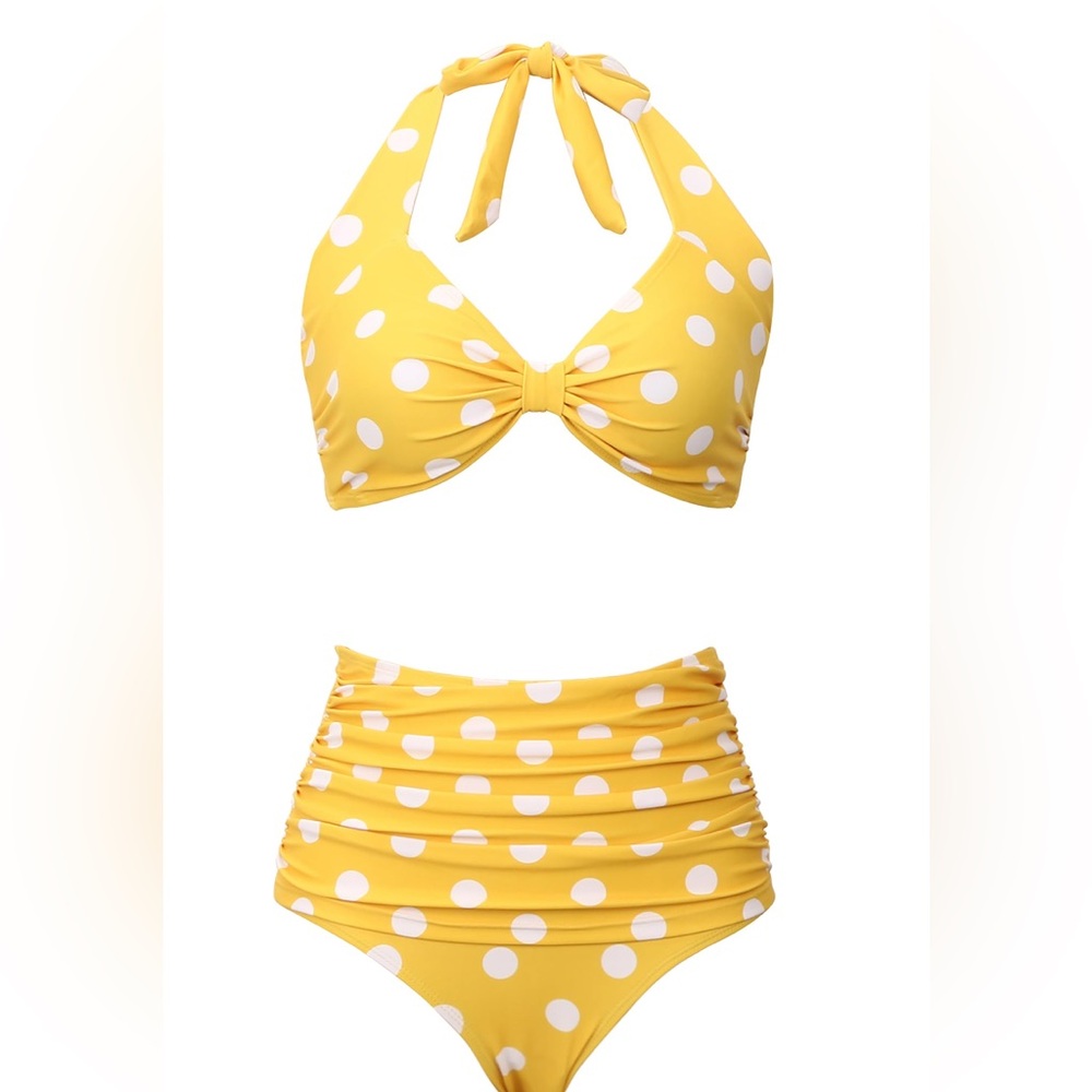 Honlyps Retro High Waist Swimsuit For Women